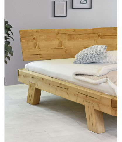 Nalia - Lit poutre en bois massif d'épicéa
