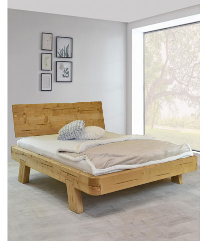 Nalia - Lit poutre en bois massif d'épicéa