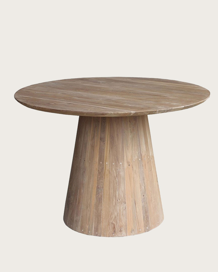 Honolulu - Table repas ronde en teck massif D110 cm 4/6 pers.