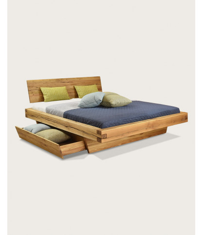 Nash - Lit en pin massif avec tiroir