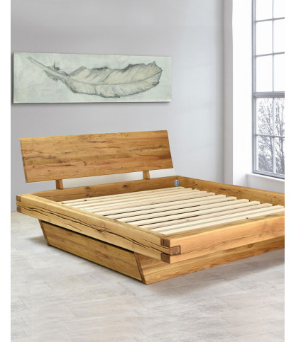 Nash - Lit en pin massif avec tiroir