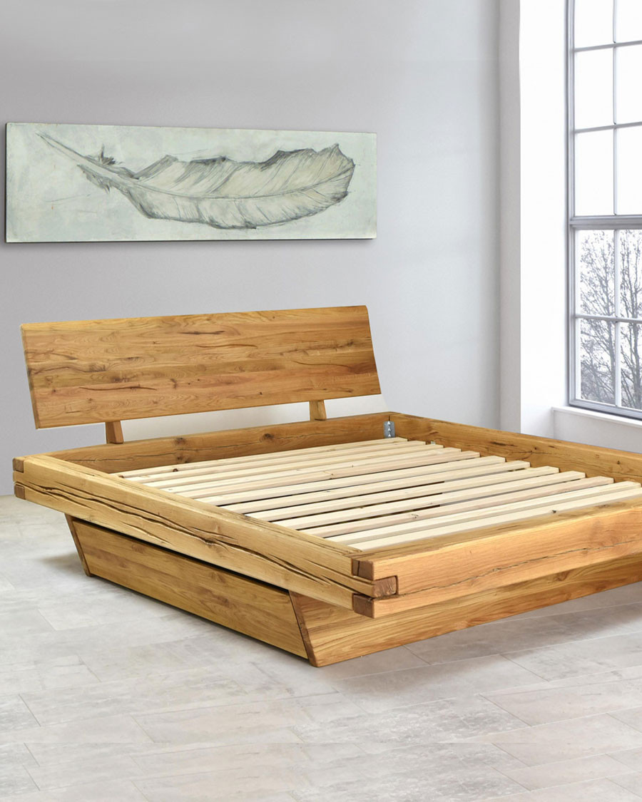 Nash - Lit en pin massif avec tiroir