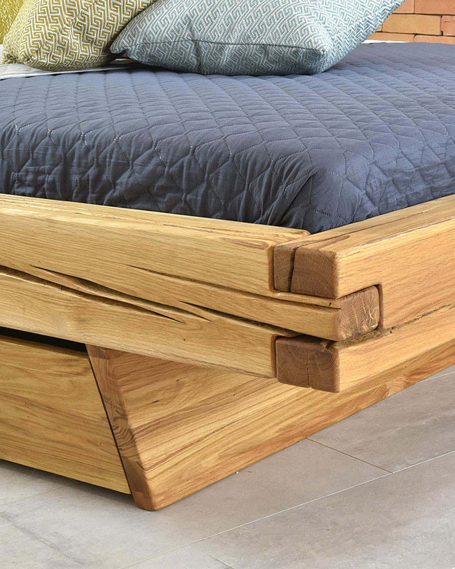 Nash - Lit en pin massif avec tiroir