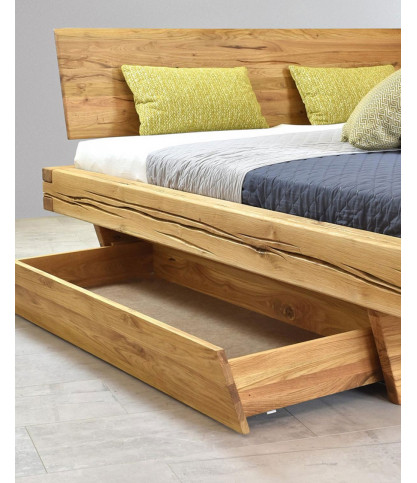 Nash - Lit en pin massif avec tiroir