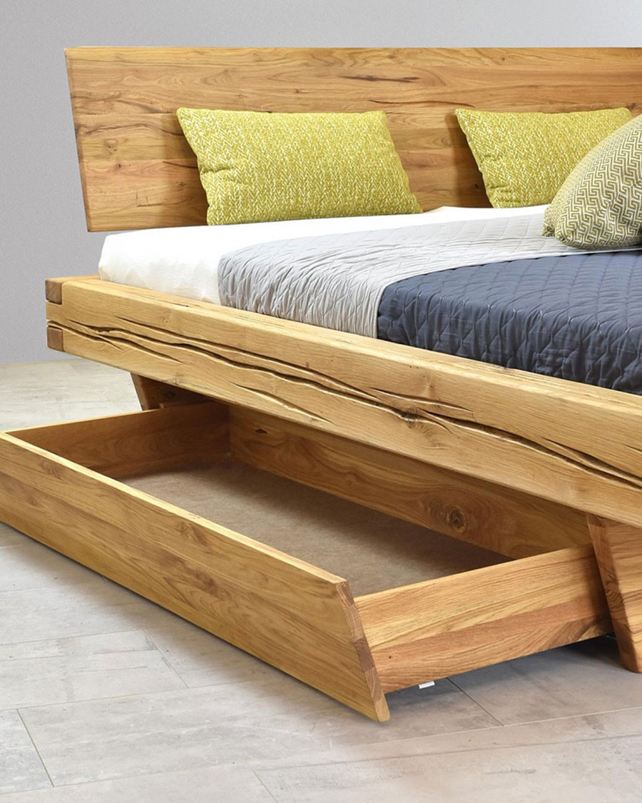 Nash - Lit en pin massif avec tiroir