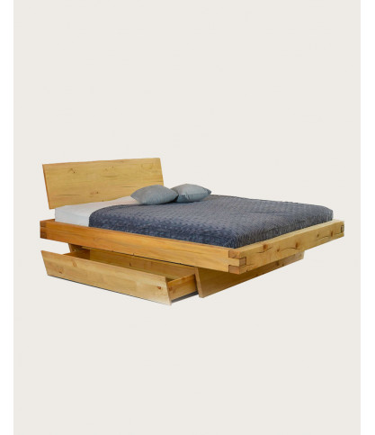 Nash - Lit en pin massif avec tiroir