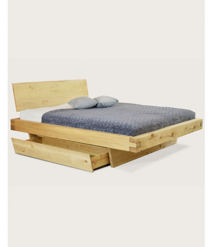 Nash - Lit en pin massif avec tiroir