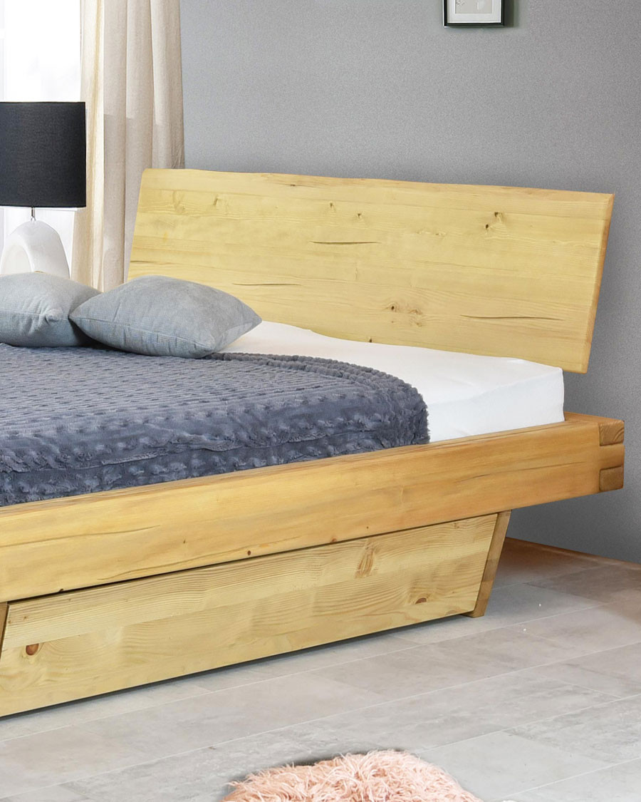 Nash - Lit en pin massif avec tiroir