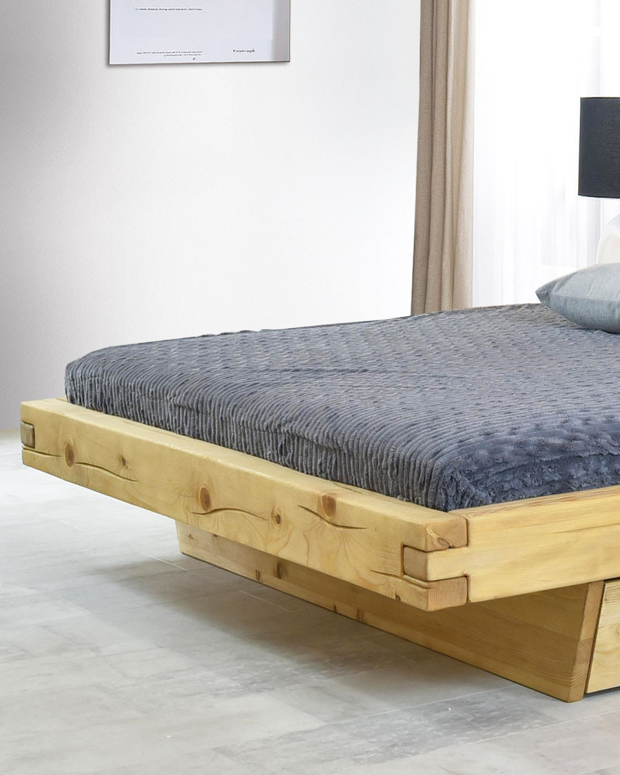 Nash - Lit en pin massif avec tiroir