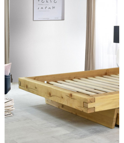 Nash - Lit en pin massif avec tiroir