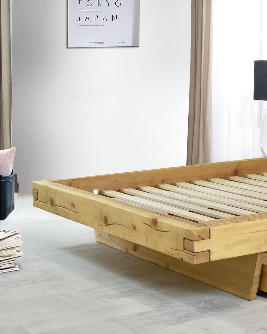 Nash - Lit en pin massif avec tiroir