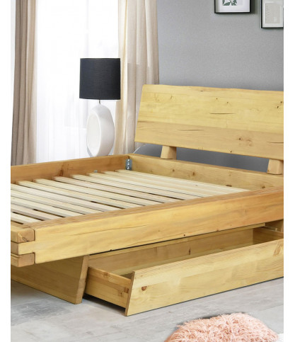 Nash - Lit en pin massif avec tiroir