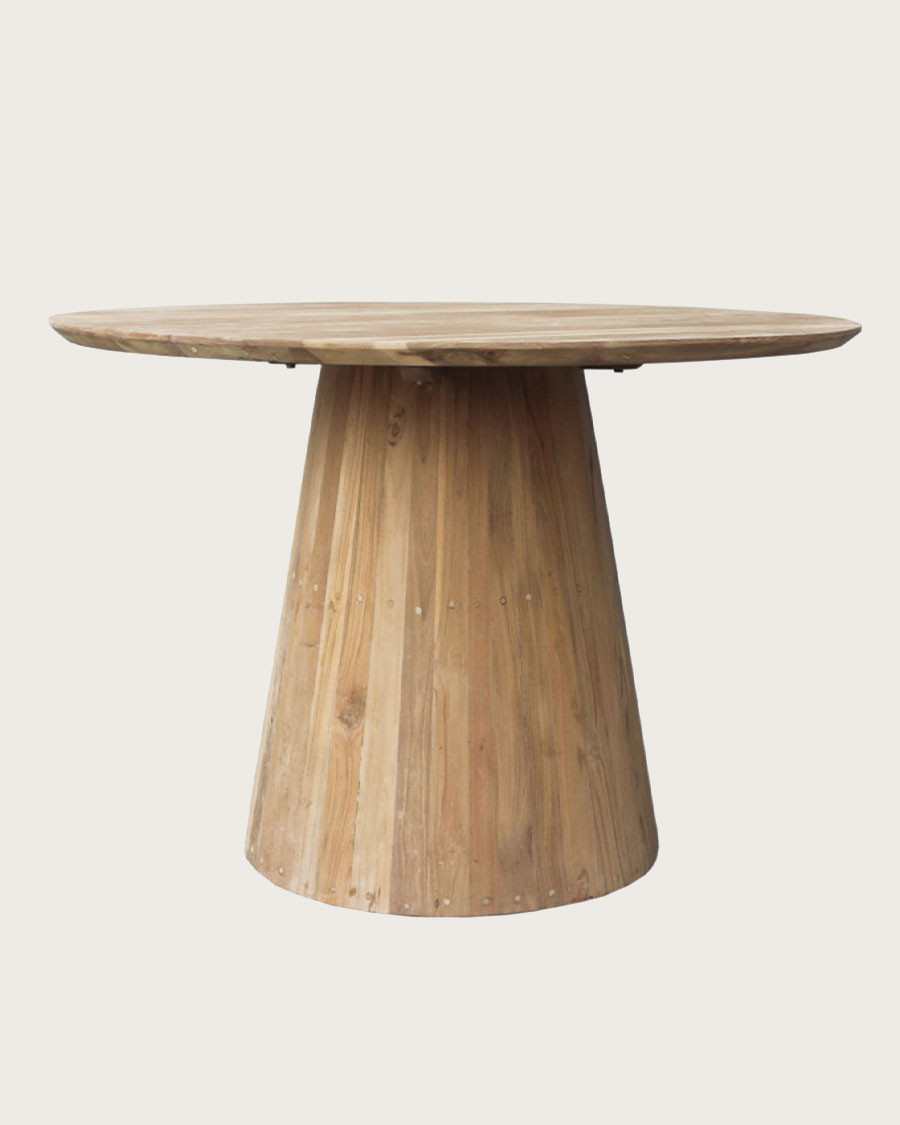 Honolulu - Table repas ronde en teck massif D110 cm 4/6 pers.