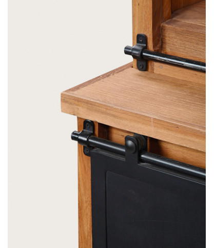 Industryal - Petite bibliothèque en teck massif et métal