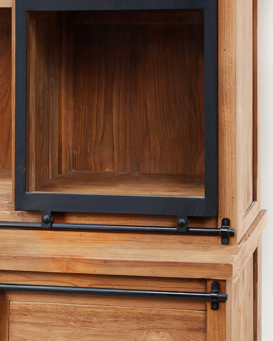 Industryal - Petite bibliothèque en teck massif et métal