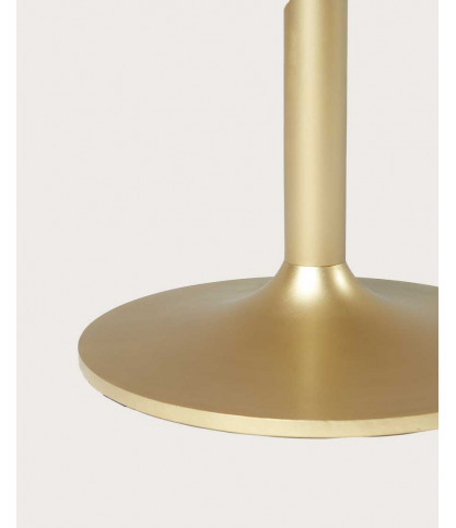 Leaf - Table repas ovale en manguier et métal doré L160 cm 8 pers.