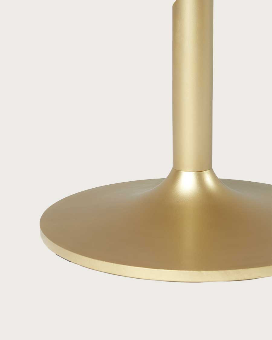 Leaf - Table repas ovale en manguier et métal doré L160 cm 8 pers.