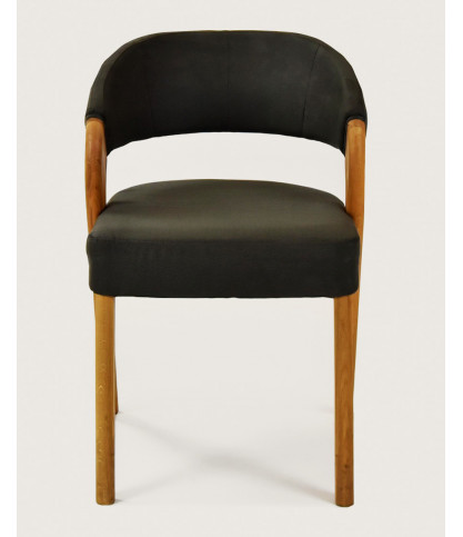 Ice - Chaise scandinave en simili cuir taupe