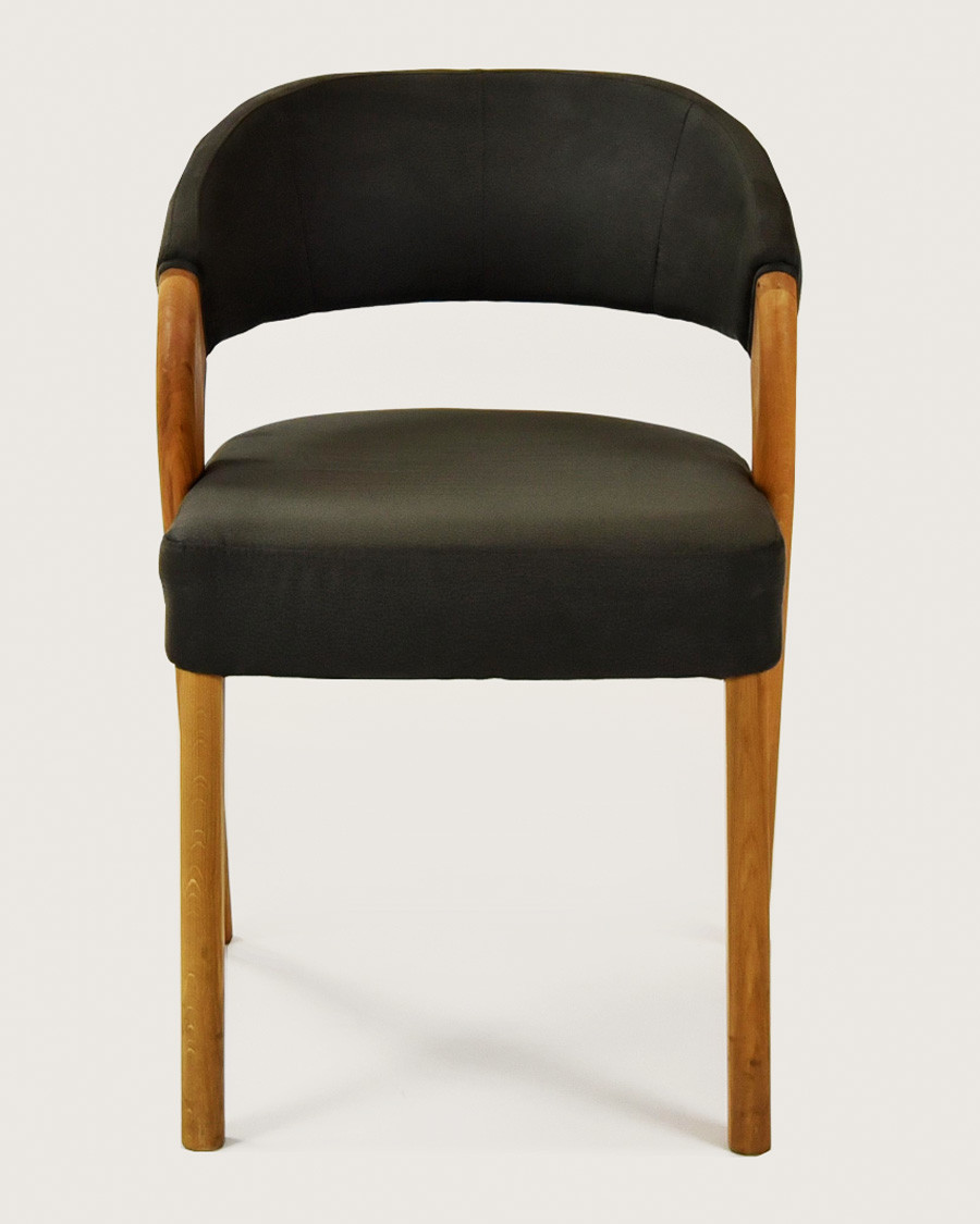 Ice - Chaise scandinave en simili cuir taupe