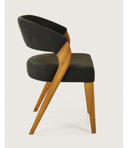 Ice - Chaise scandinave en simili cuir taupe