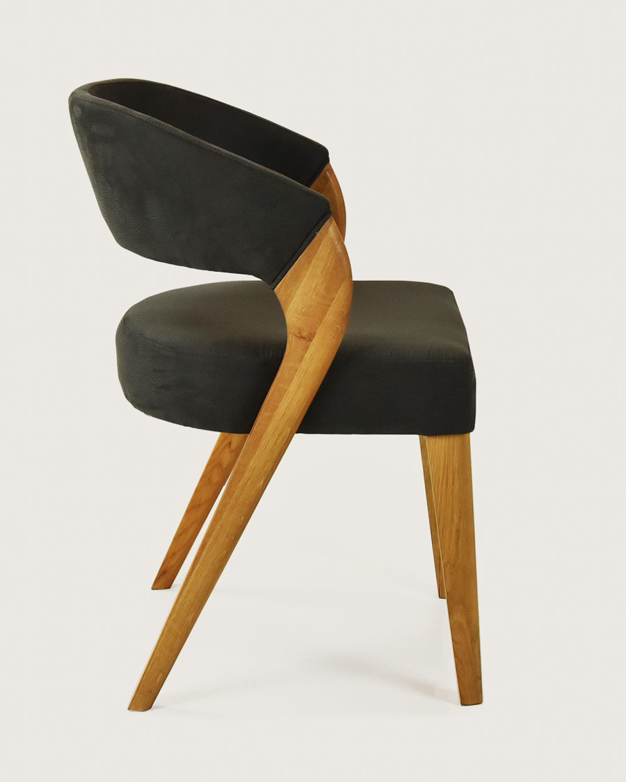 Ice - Chaise scandinave en simili cuir taupe