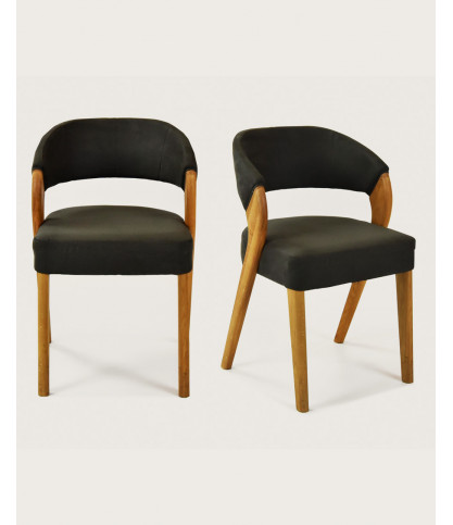 Ice - Chaise scandinave en simili cuir taupe