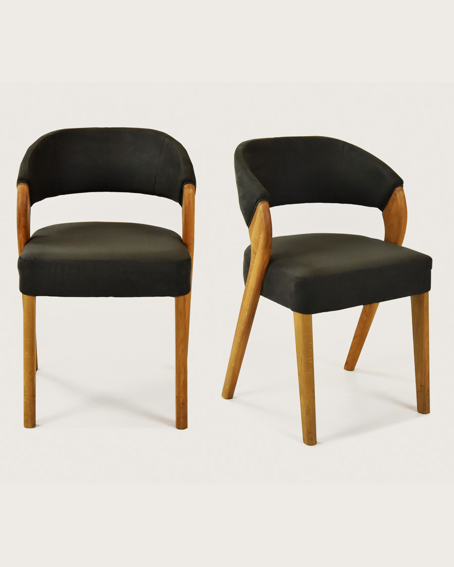 Ice - Chaise scandinave en simili cuir taupe