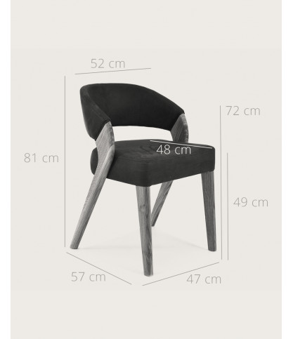 Ice - Chaise scandinave en simili cuir taupe