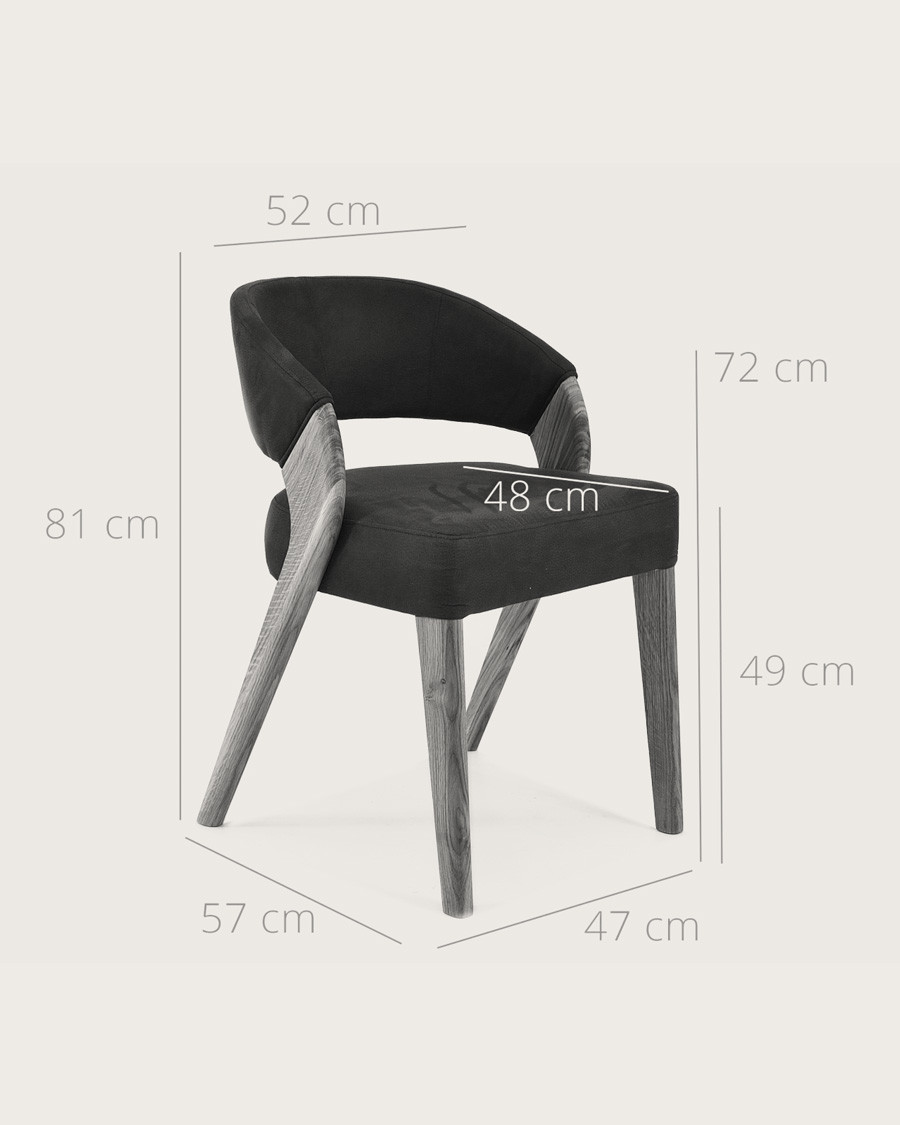 Ice - Chaise scandinave en simili cuir taupe