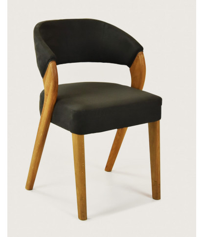 Ice - Chaise scandinave en simili cuir taupe