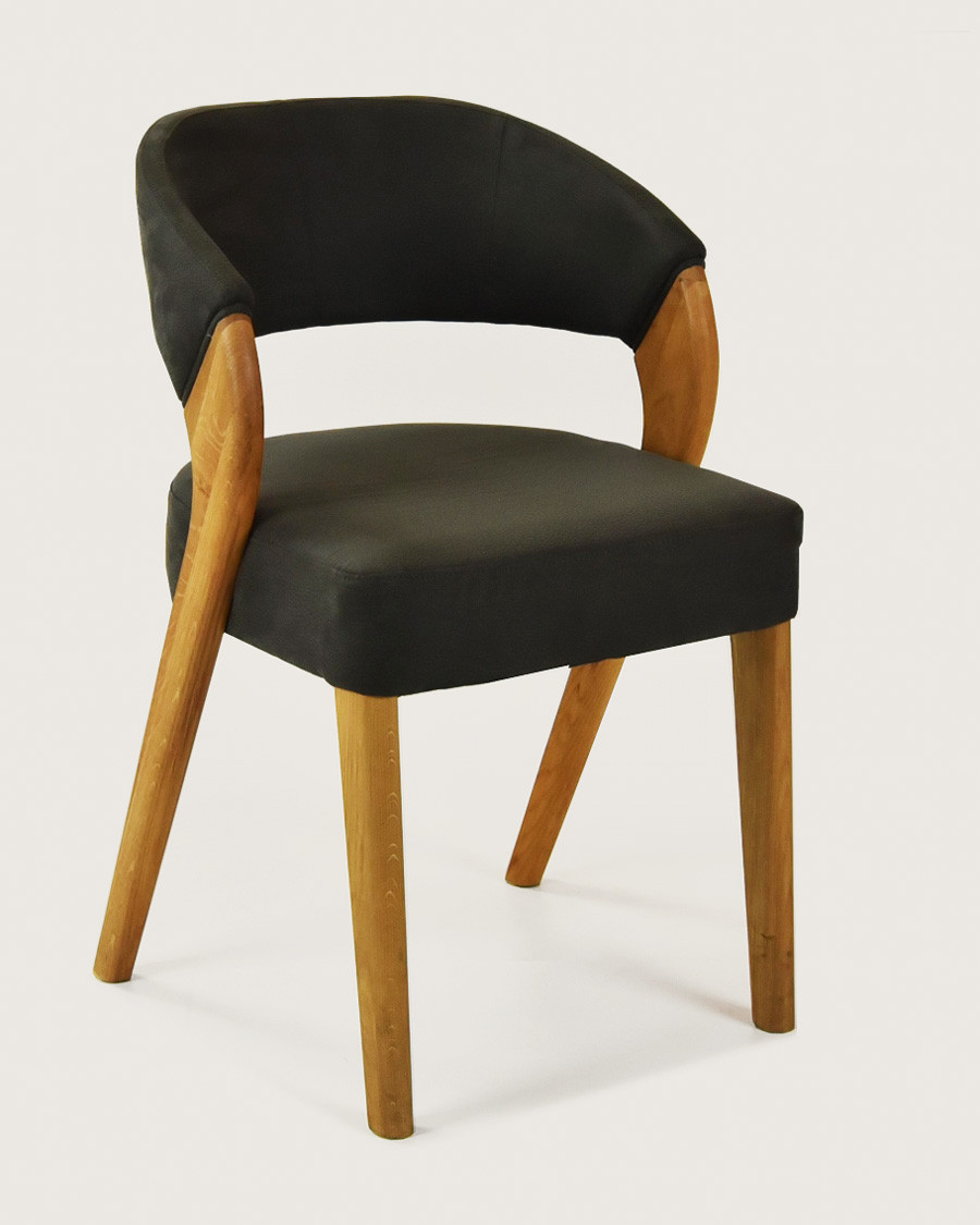 Ice - Chaise scandinave en simili cuir taupe