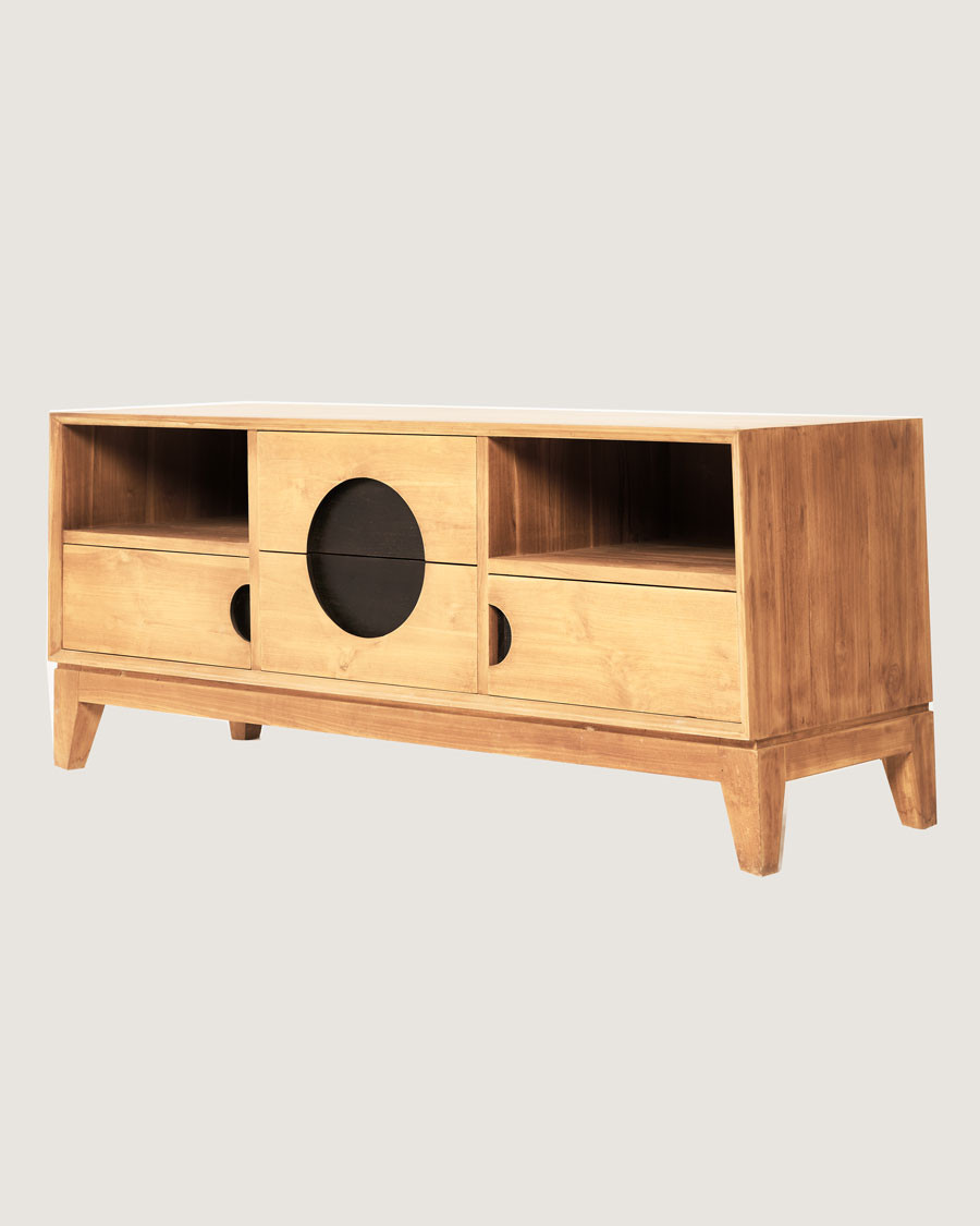 Kyoto - Meuble TV en Teck massif 155 cm