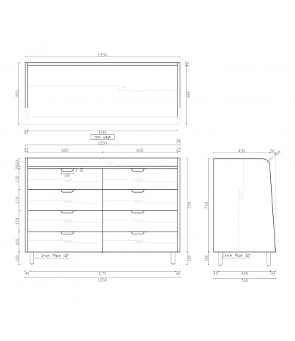 Jodhpur - Commode en manguier massif vintage