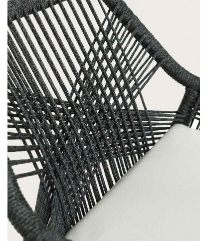 Santorini - Chaise en teck massif et cordage gris