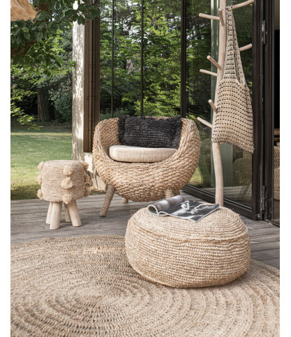 Rina - Pouf en Raffia