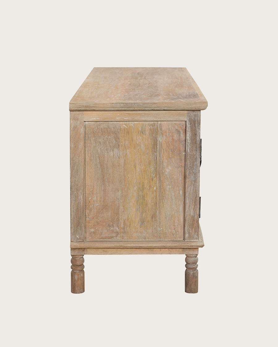 Mala - Meuble TV en manguier massif sculpté 140 cm