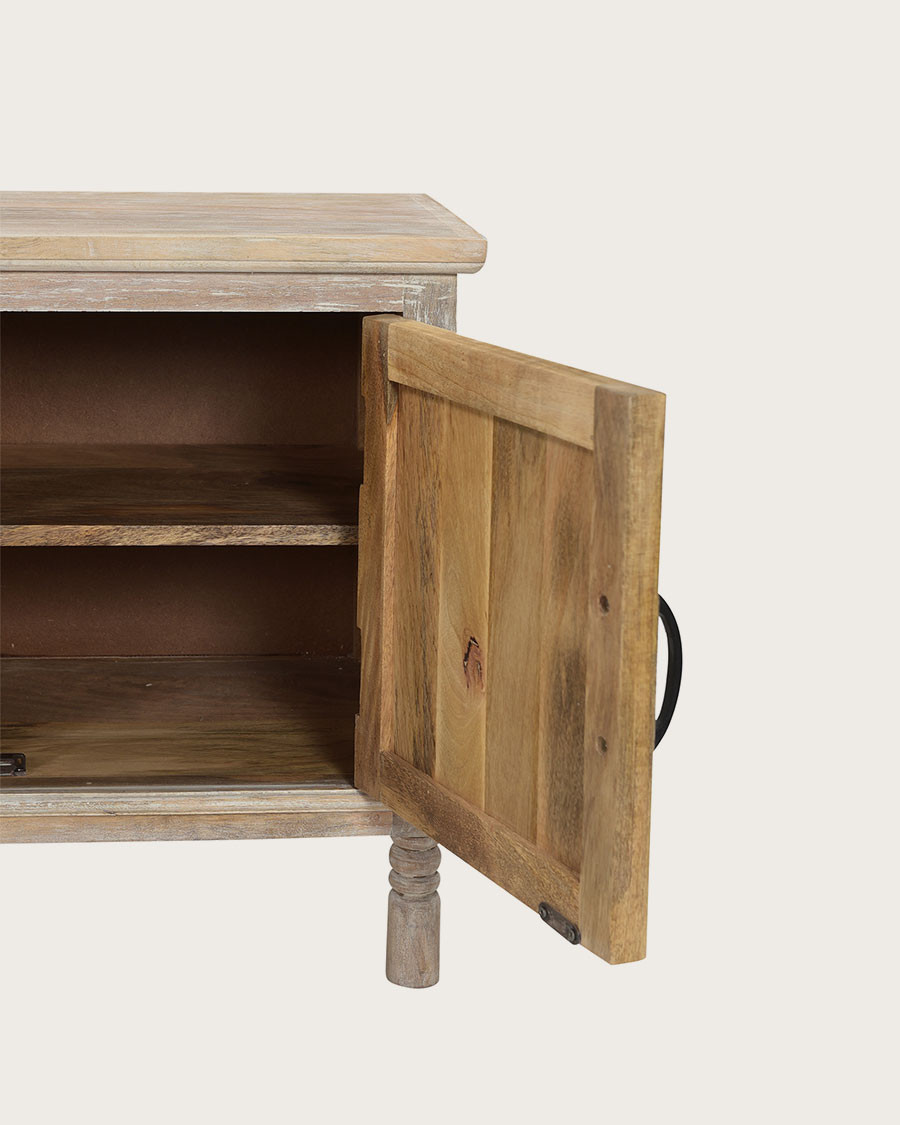 Mala - Meuble TV en manguier massif sculpté 140 cm