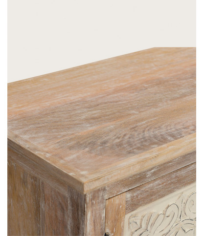 Mala - Meuble TV en manguier massif sculpté 140 cm