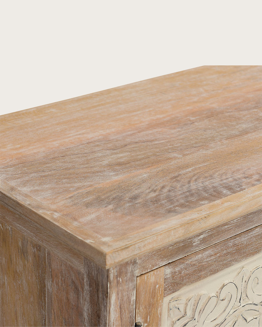 Mala - Meuble TV en manguier massif sculpté 140 cm