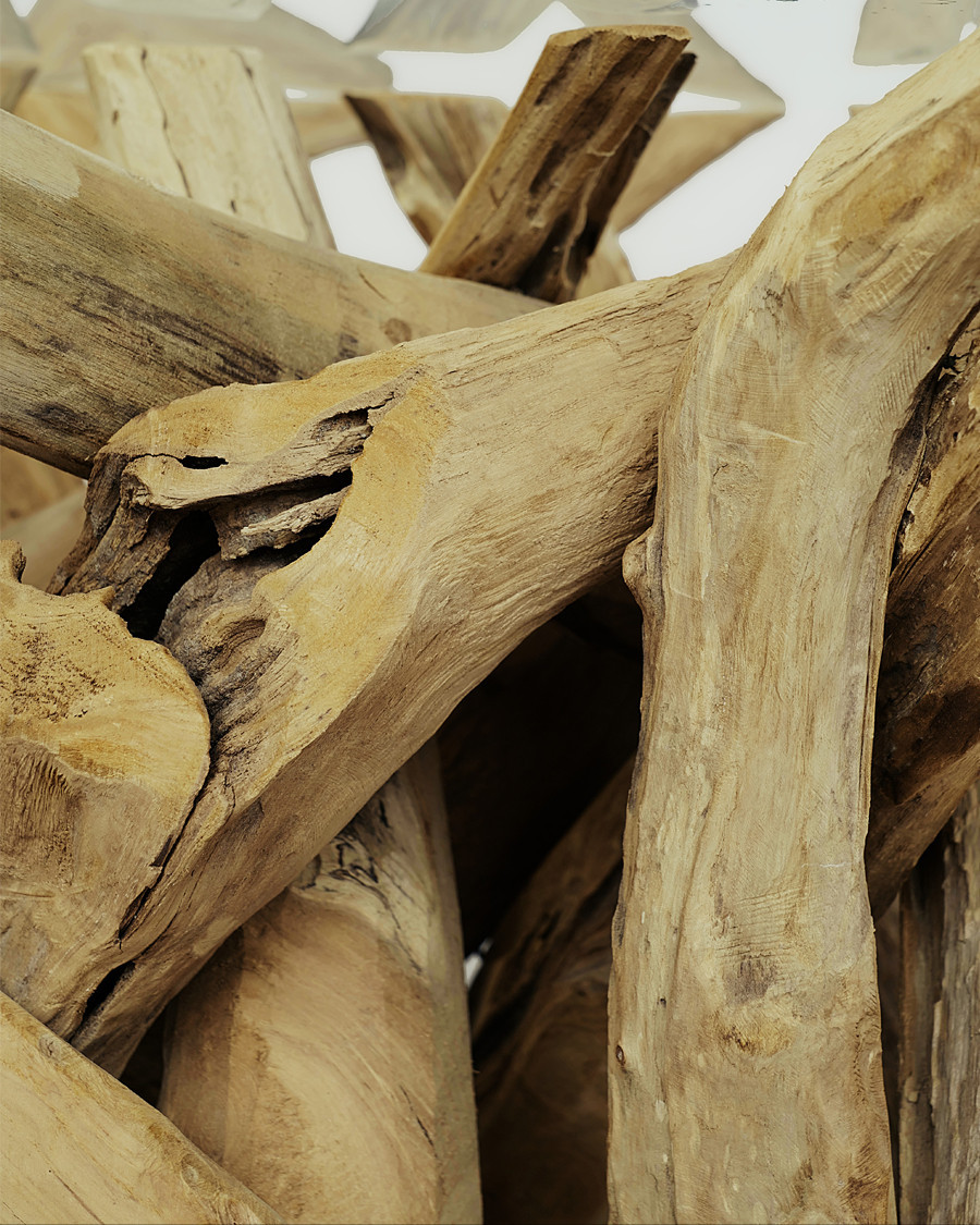 Hinata - Table basse en bois de teck massif et en verre