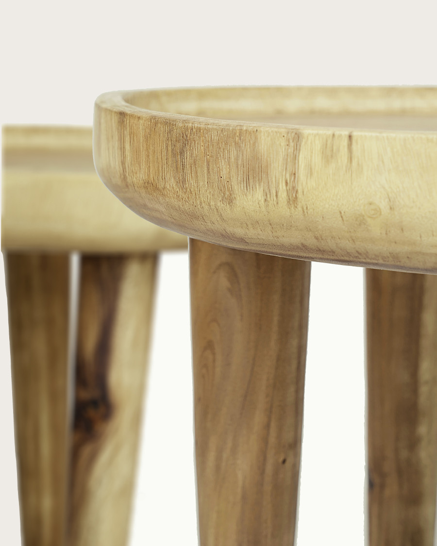 Léothéo - Lot de 2 tables basse en teck massif