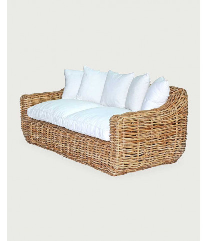 Phuket - Canapé de jardin 3 places en rotin