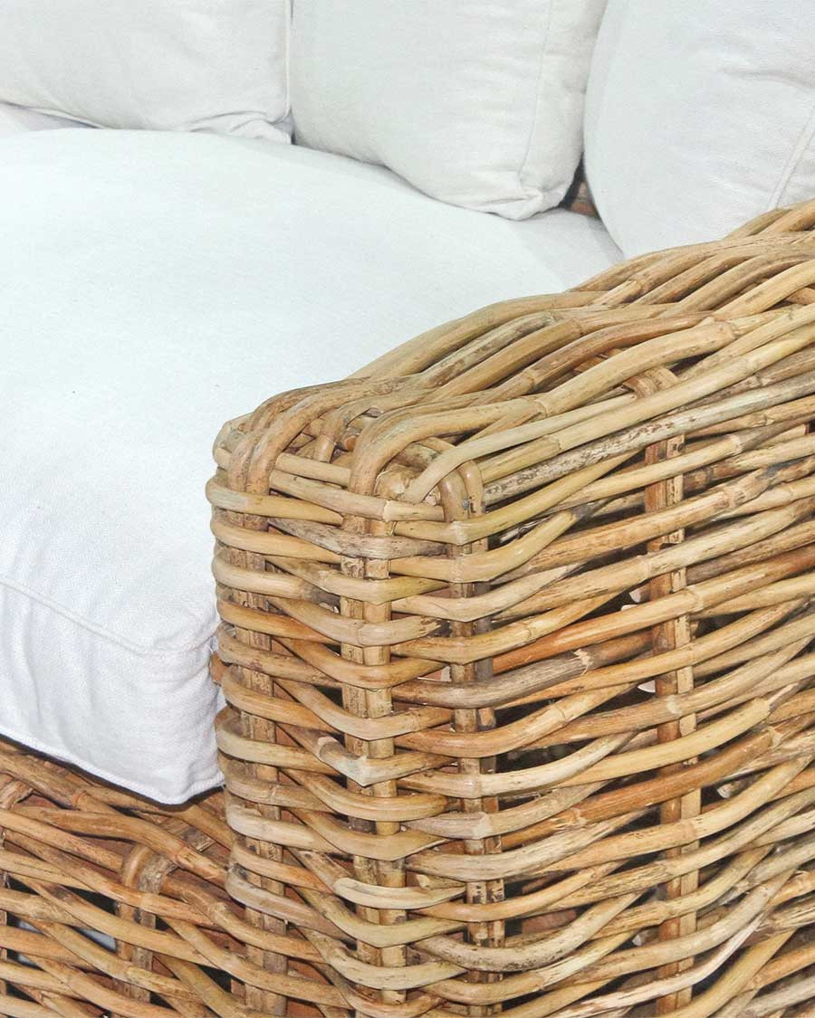 Phuket - Canapé de jardin 3 places en rotin