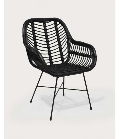 Myko - lot de 2 chaises en rotin noir