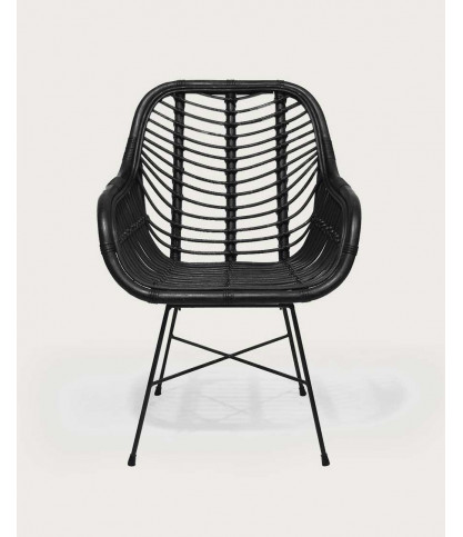 Myko - lot de 2 chaises en rotin noir