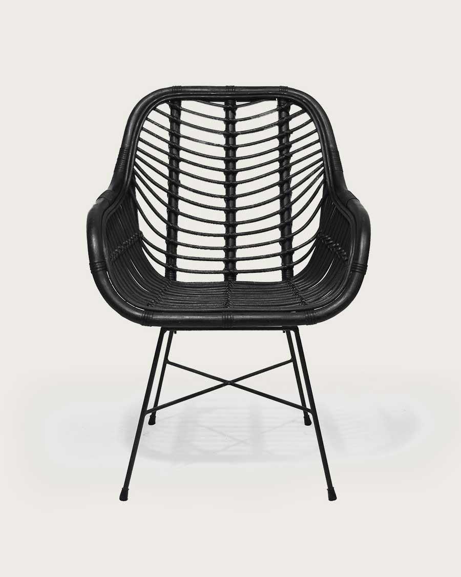 Myko - lot de 2 chaises en rotin noir