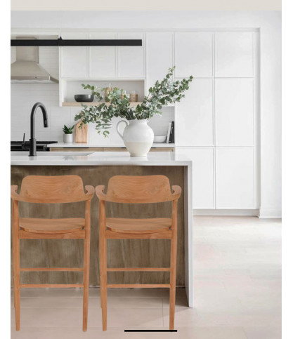 Singo - Chaise de bar en teck massif