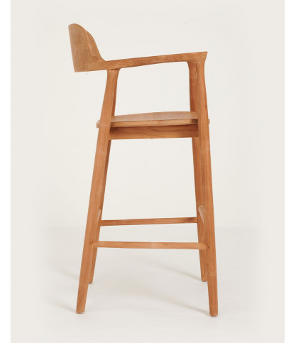 Singo - Chaise de bar en teck massif