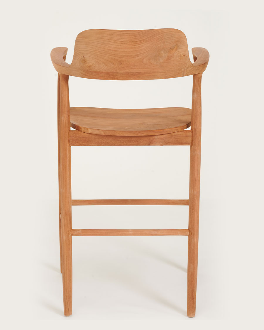 Singo - Chaise de bar en teck massif