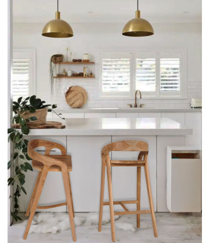 Carisma - Tabouret de bar en teck massif